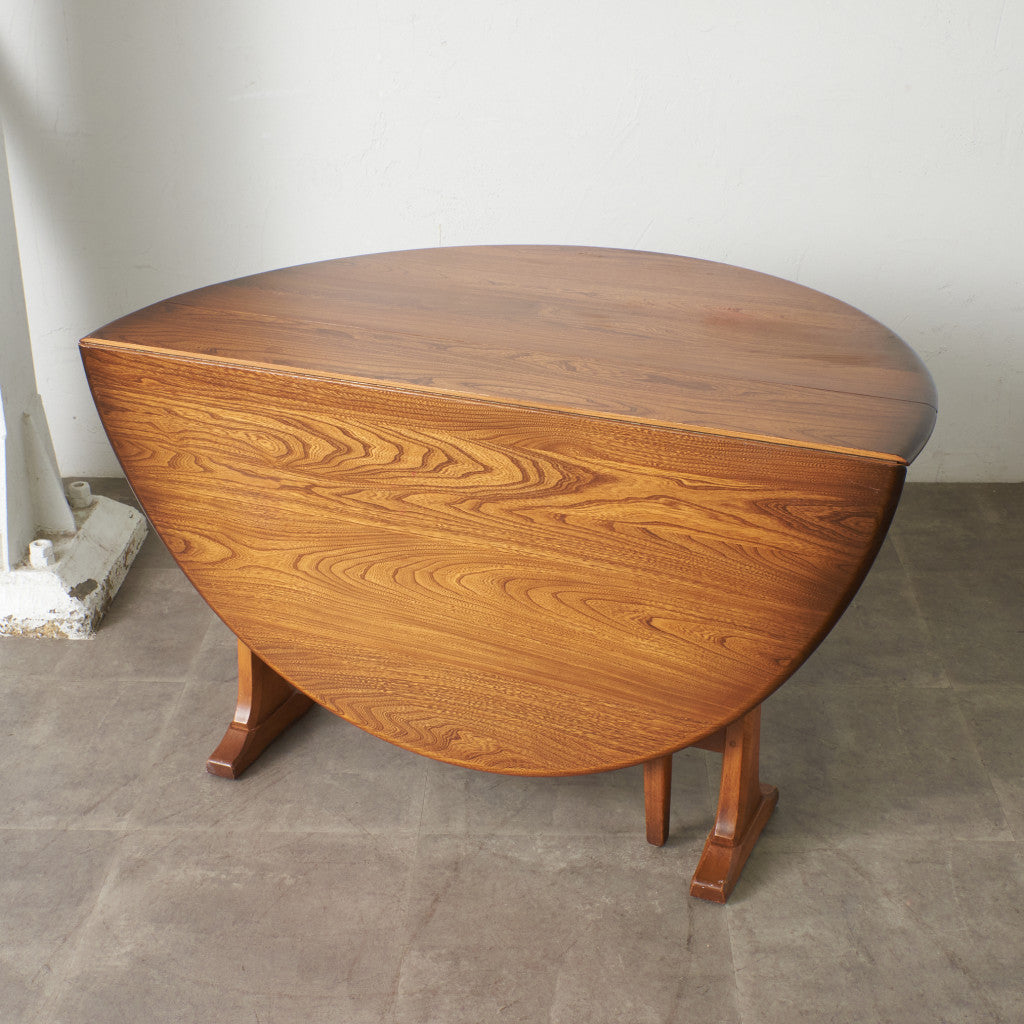 オーバル型 ドロップリーフ ゲートレッグテーブル (610)