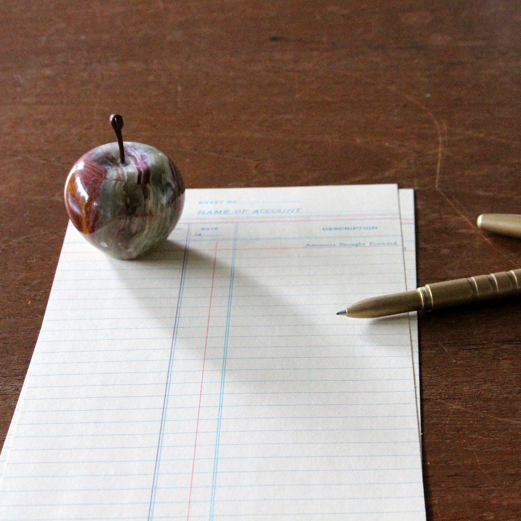 ストーンオブジェ Marble Apple ジェードグリーン Small