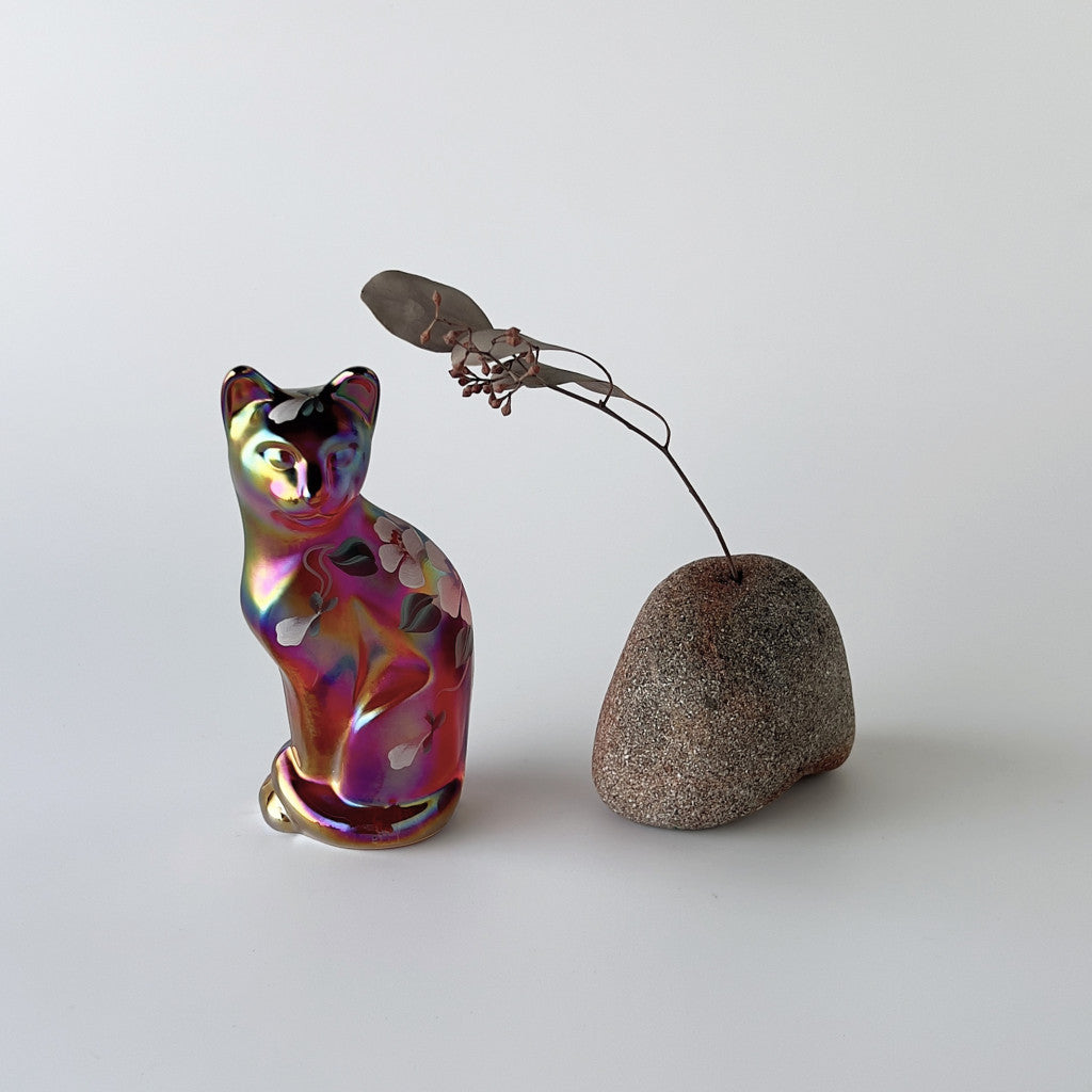 ガラス製 フィギュリン 猫