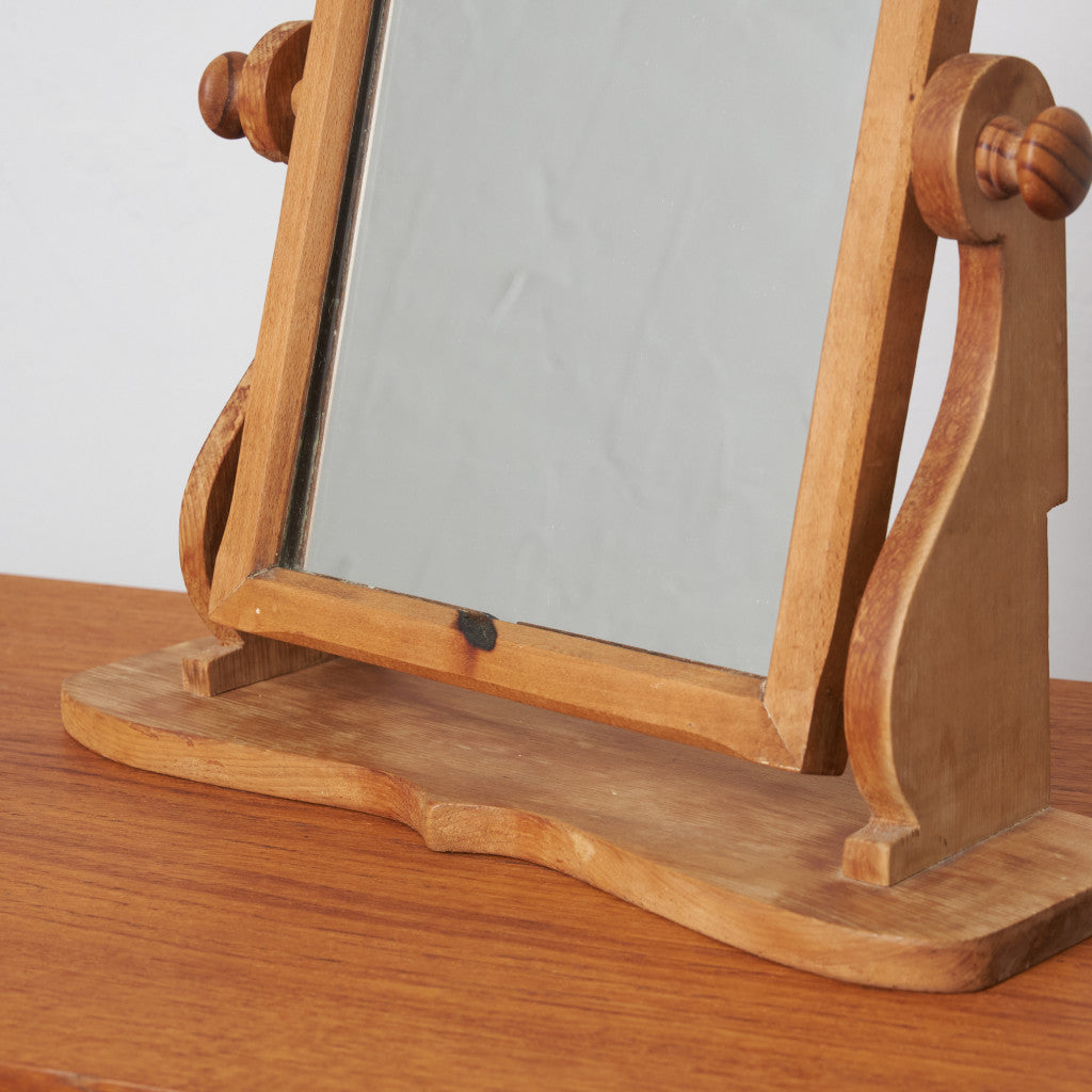 英国ヴィンテージ パイン材卓上ミラー