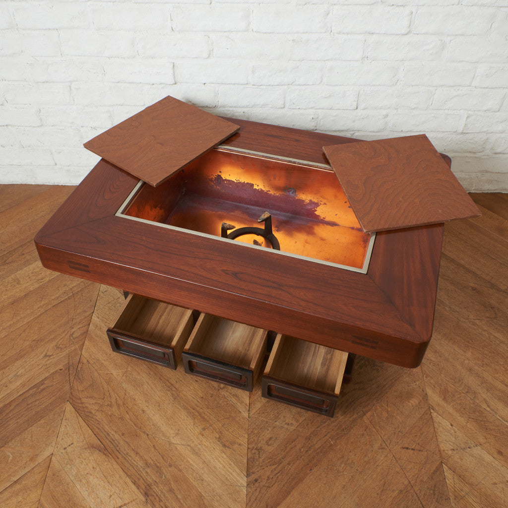 欅材 関西火鉢テーブル