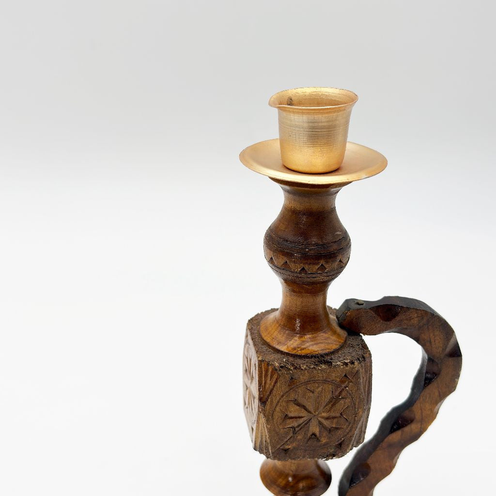 ヴィンテージ 木製 キャンドルスタンド