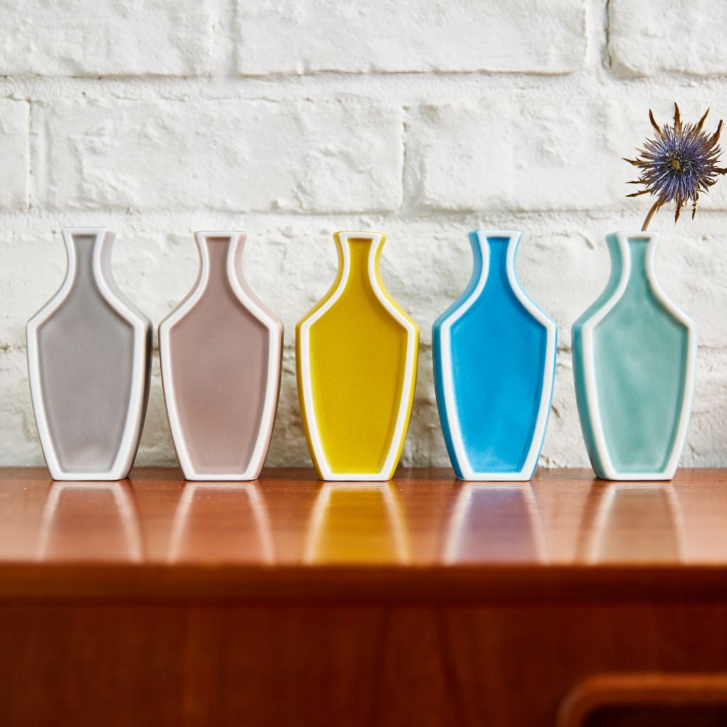 ふちどりフラワーベース 青磁マット