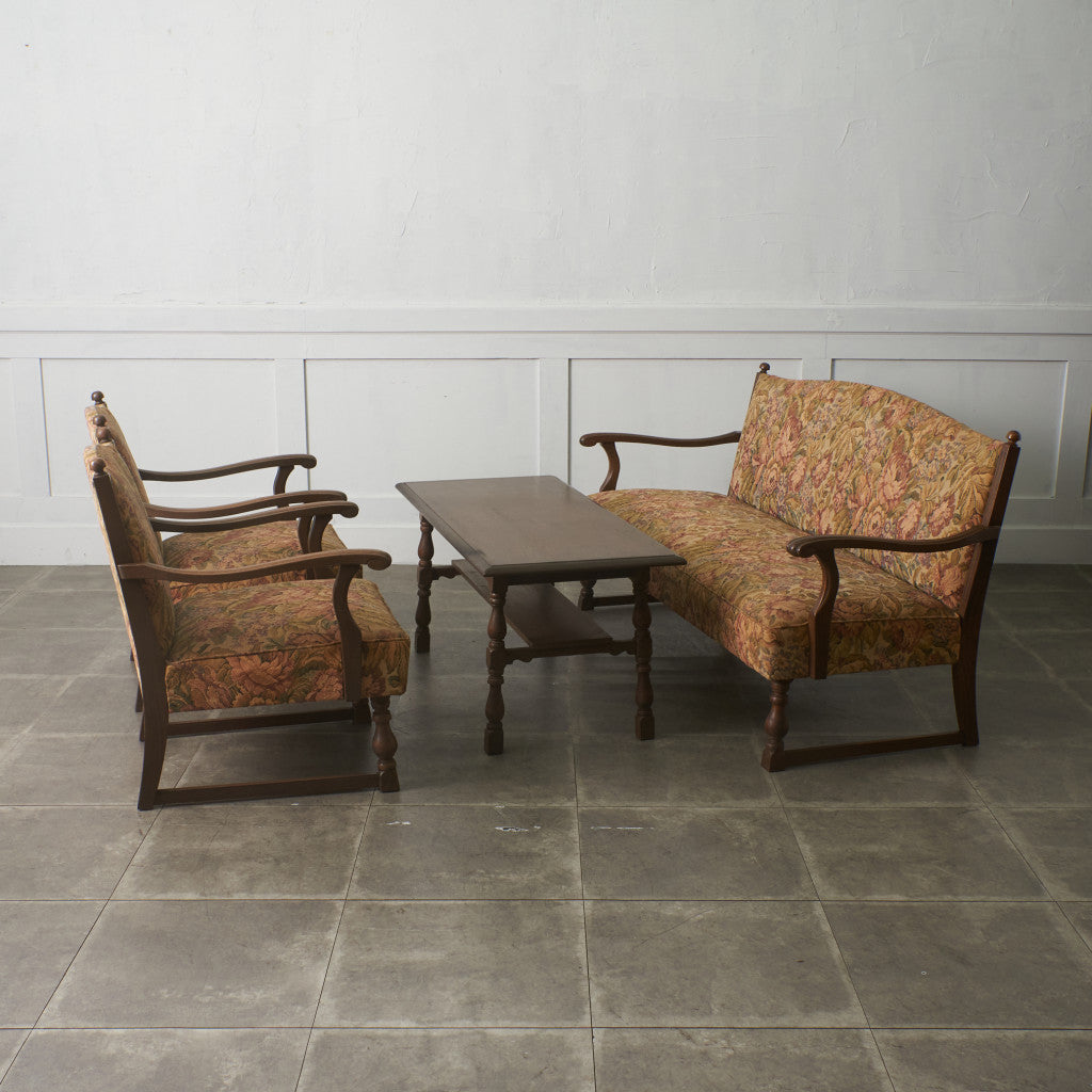 オーク材 二人掛けソファ