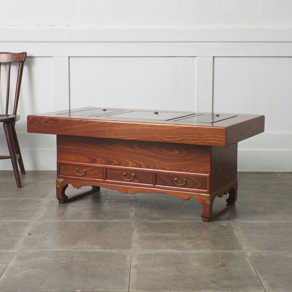 欅無垢材 関西火鉢テーブル