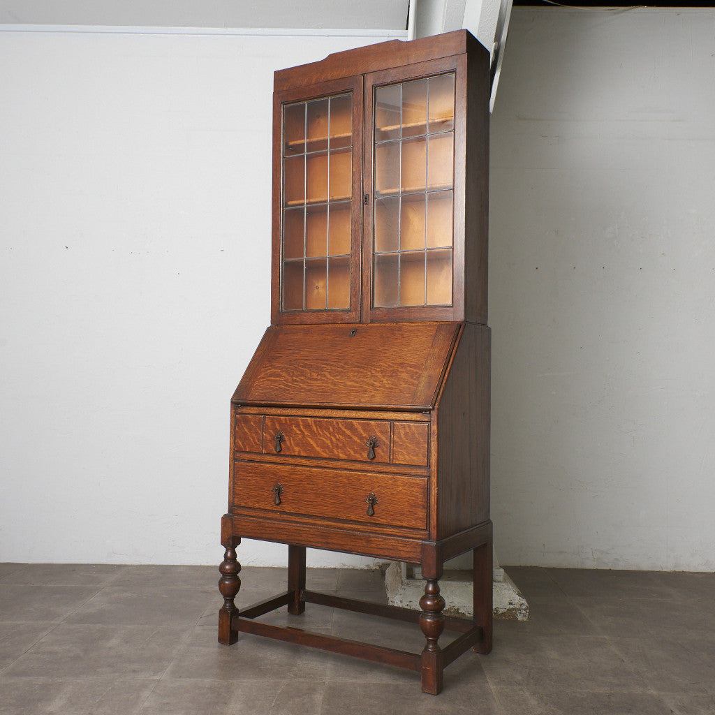 85532★英国 アンティーク ブックビューロ デスク ビューロー ブックケース 英国アンティーク ビューローブックケース – rocca rocca