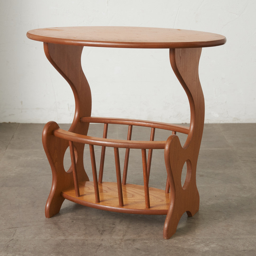 ヴィンテージ マガジンラック付き サイドテーブル