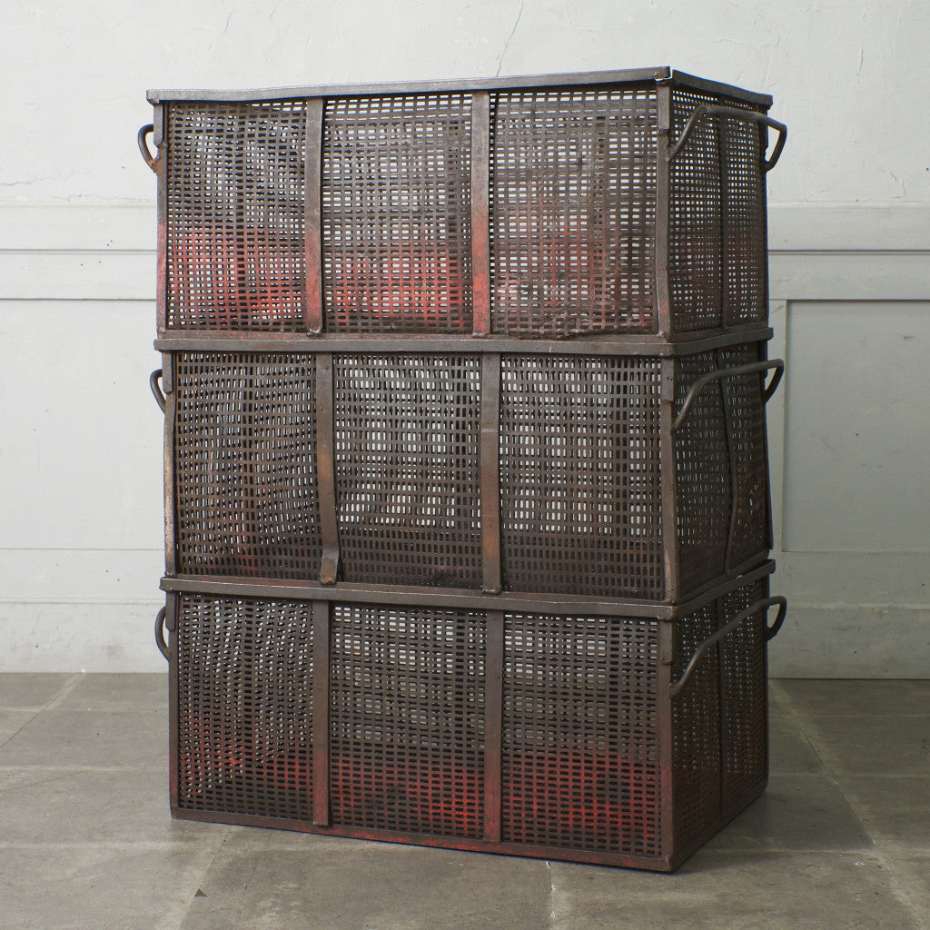 ヴィンテージ メタル メッシュバスケット