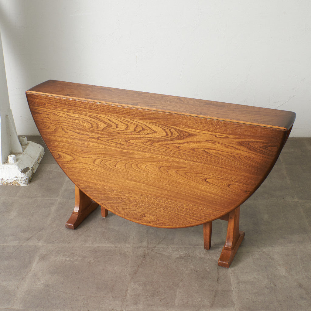 オーバル型 ドロップリーフ ゲートレッグテーブル (610)