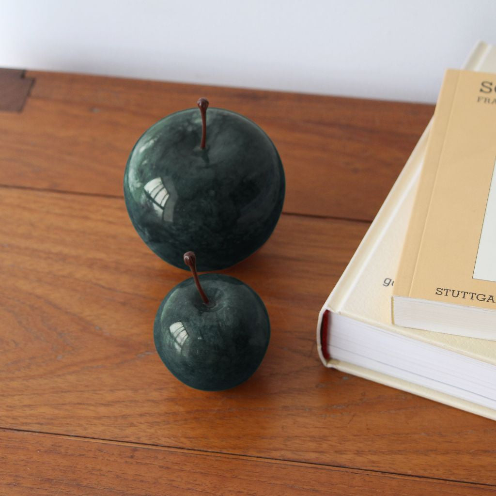 ストーンオブジェ Marble Apple ジェードグリーン Large