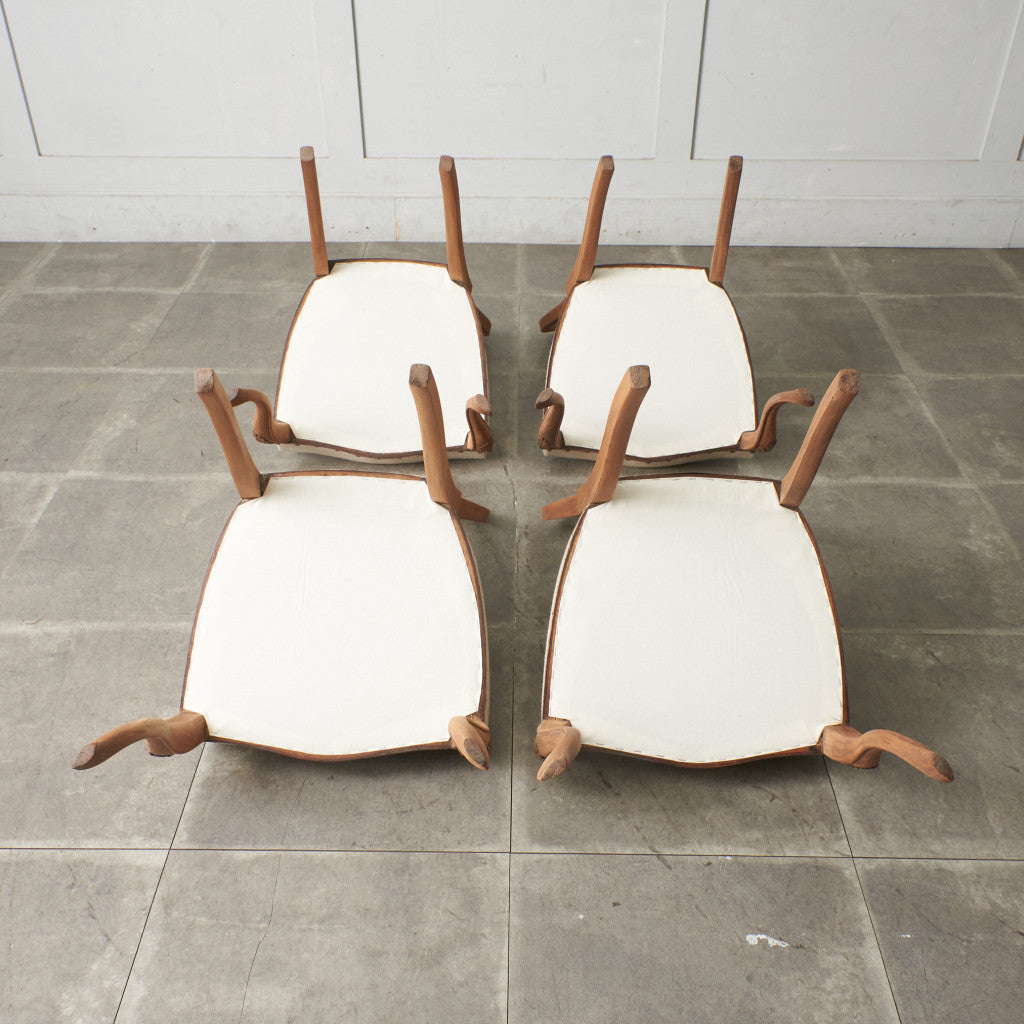 ストリップド加工 ダイニングチェア 4脚セット / 張替済