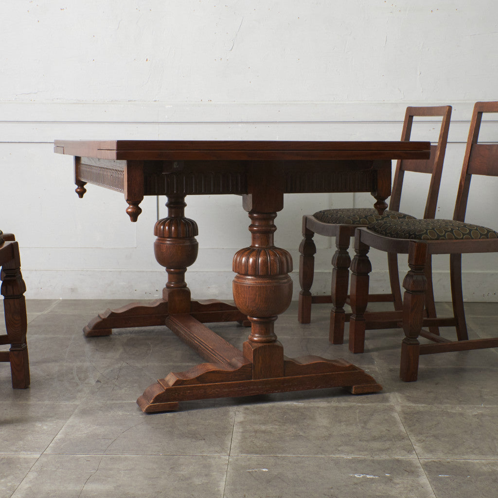 英国アンティーク ドローリーフ ダイニングテーブル