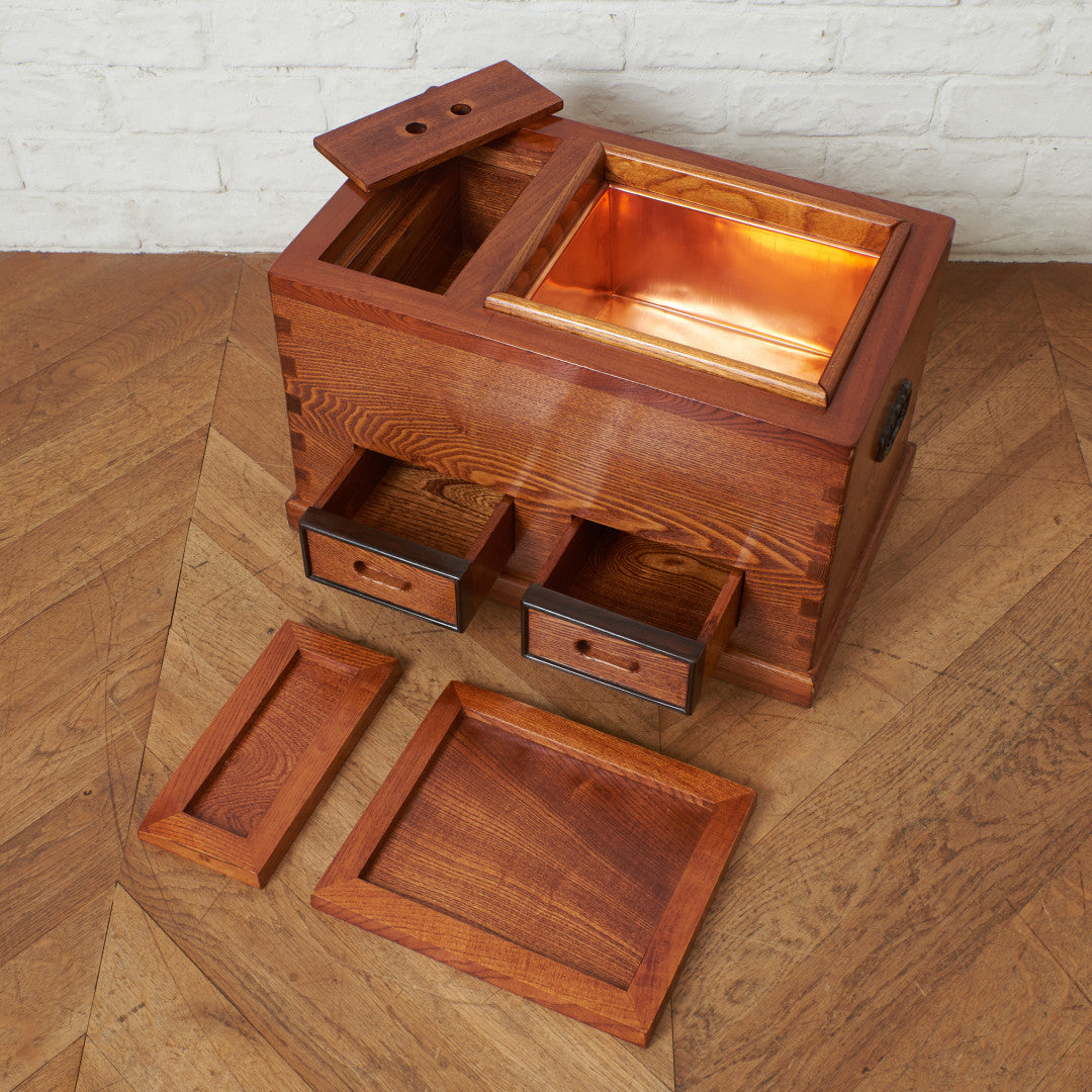 欅材関東長火鉢