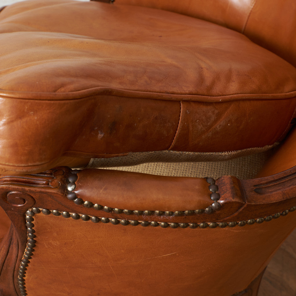 西洋クラシック 本革張り ラウンジチェア