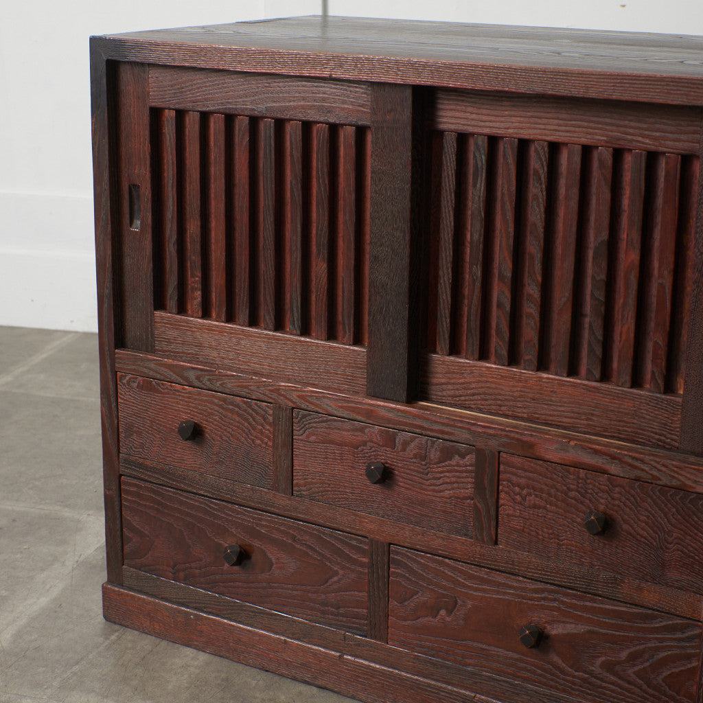 江戸指物 欅材 茶箪笥