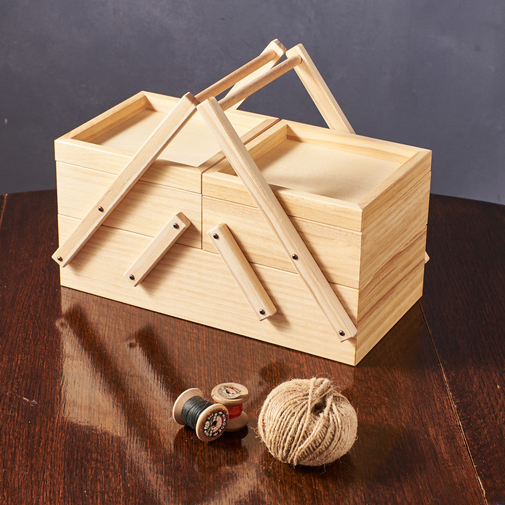 パイン無垢材 ソーイングボックス