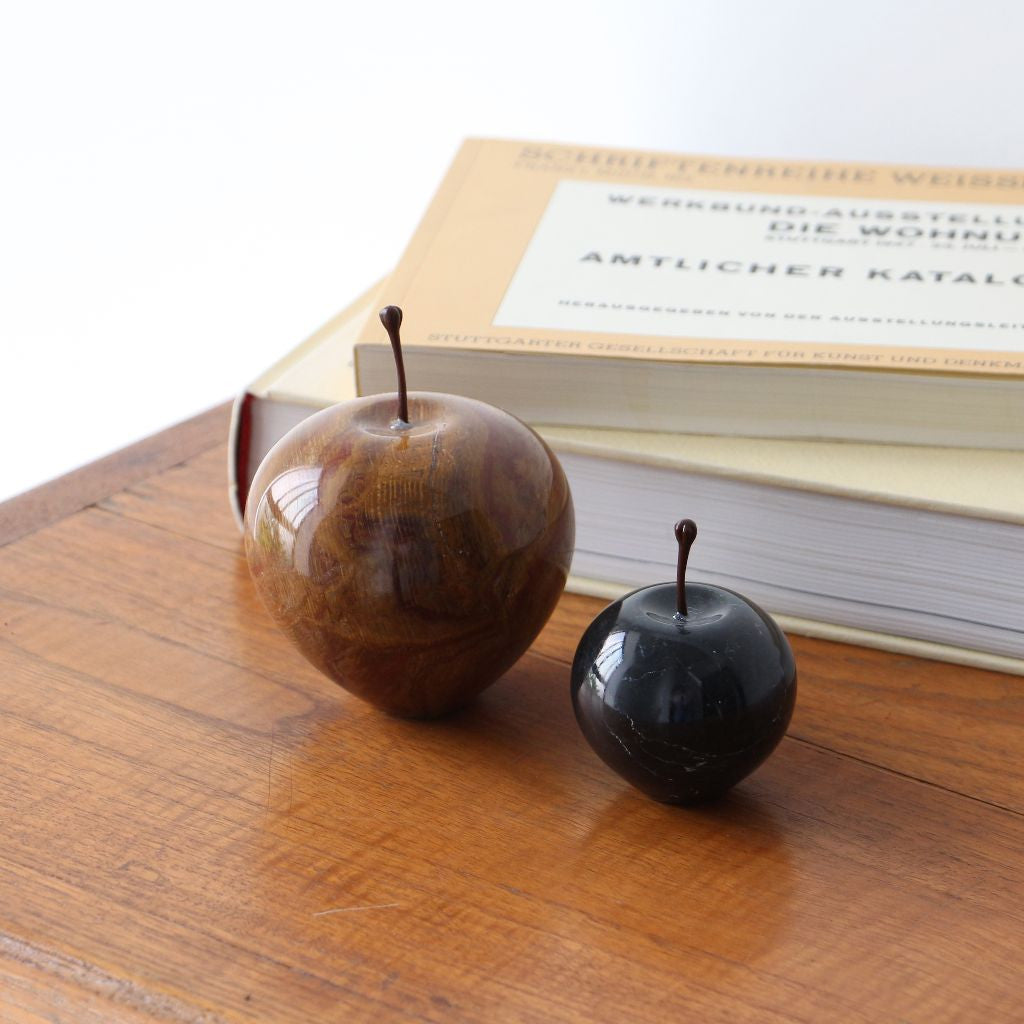 ストーンオブジェ Marble Apple ブラウン Large
