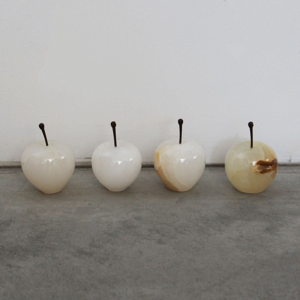 ストーンオブジェ Marble Apple ホワイト Small