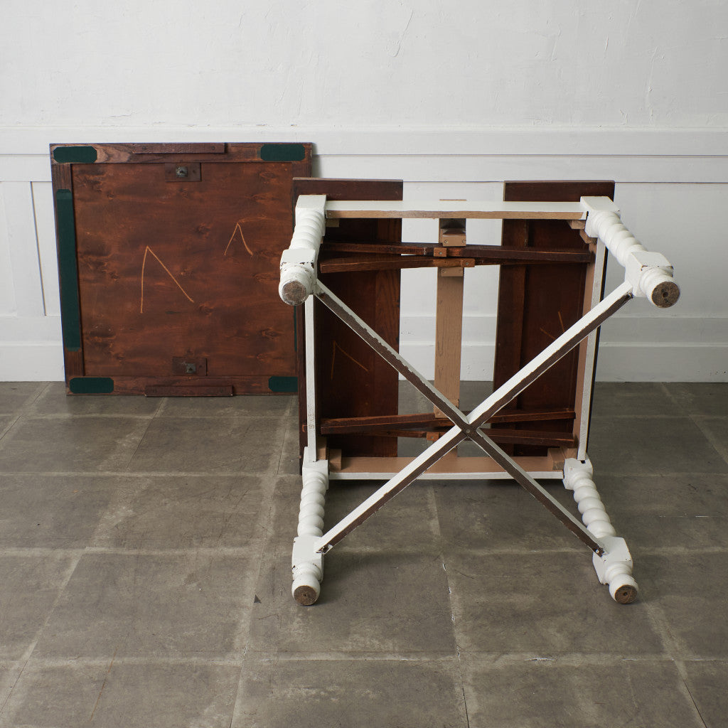 アンティーク ペインテッド ドローリーフダイニングテーブル