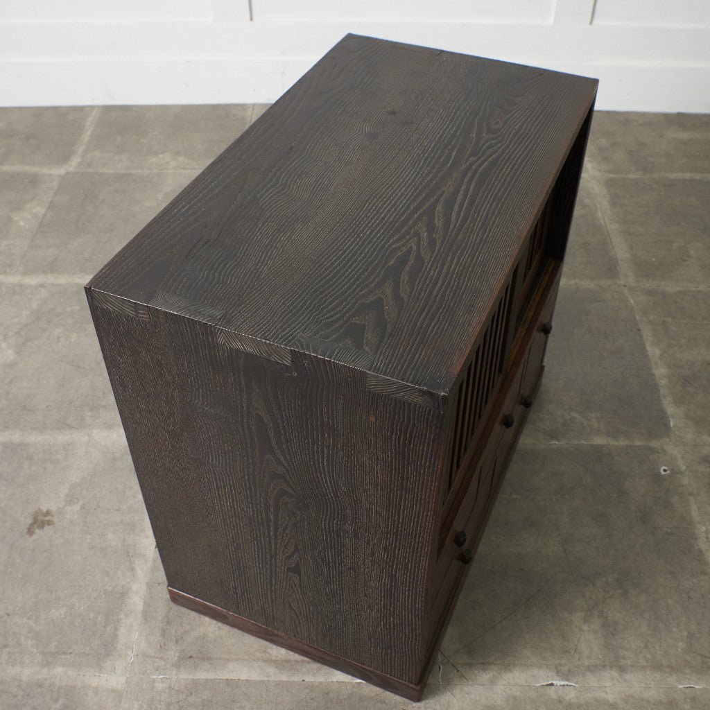 江戸指物 欅材 茶箪笥