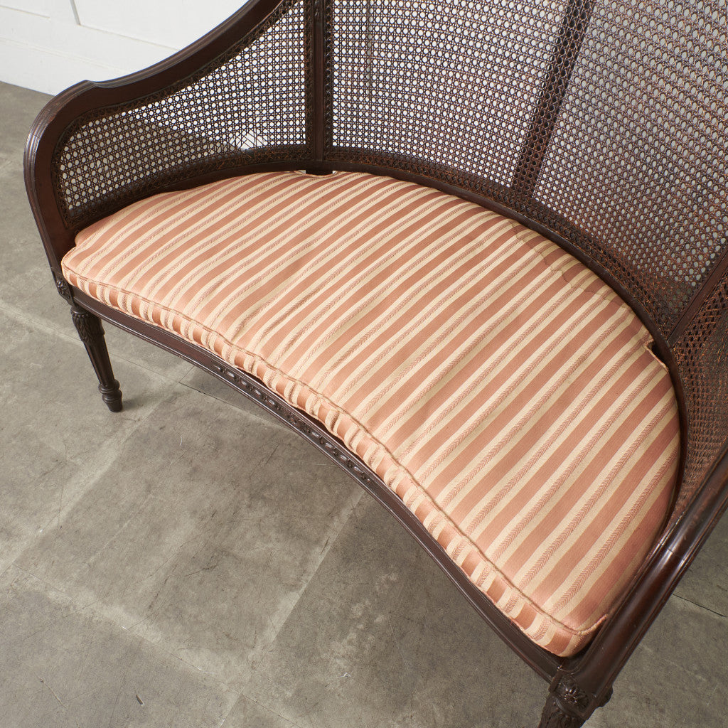 クラシック 籐張り 2人掛けチェア