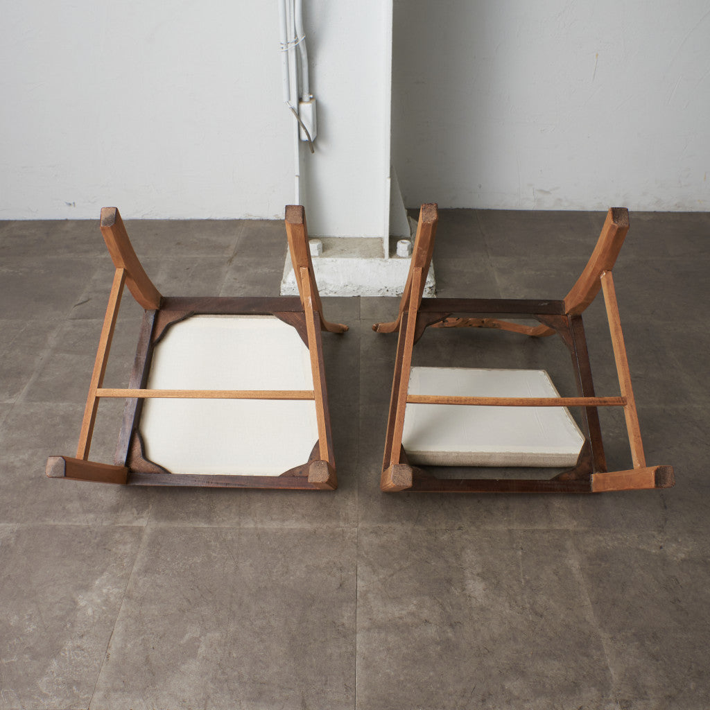 ストリップド加工 ダイニングチェア 2脚セット / 張替済