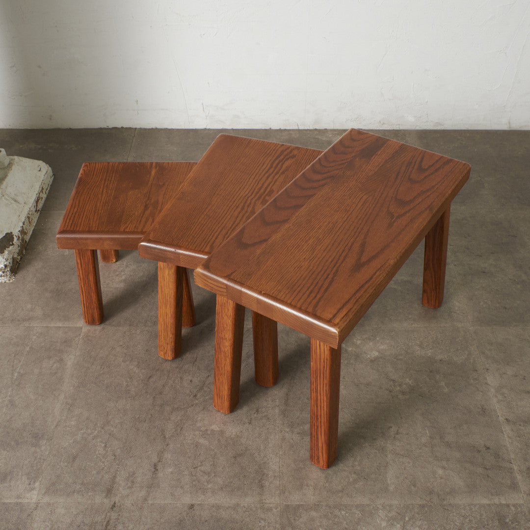 オランダ製 オーク無垢材 ネストテーブル｜rocca rocca