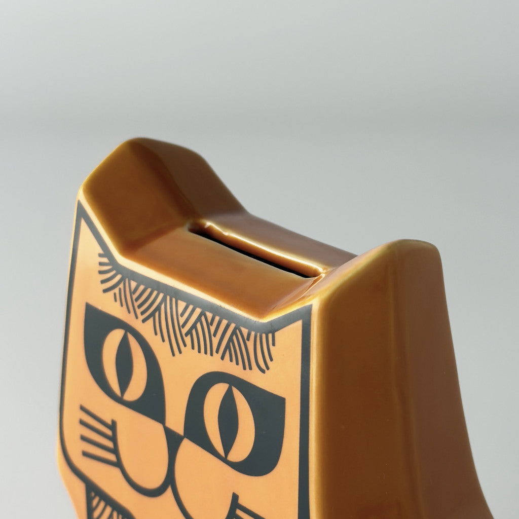 Hornsea Cat Moneybox Orange