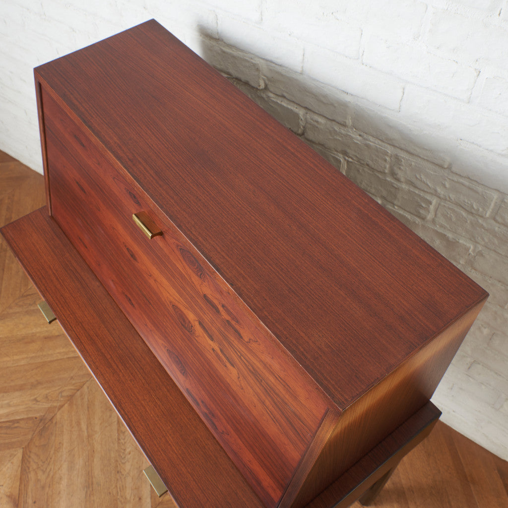 ローズウッド材 ライティングビューローデスク