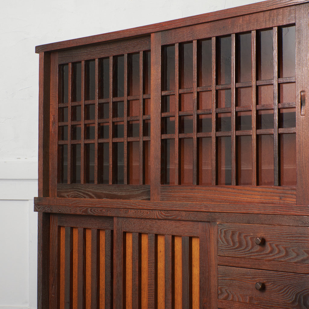 江戸指物 欅材 茶箪笥