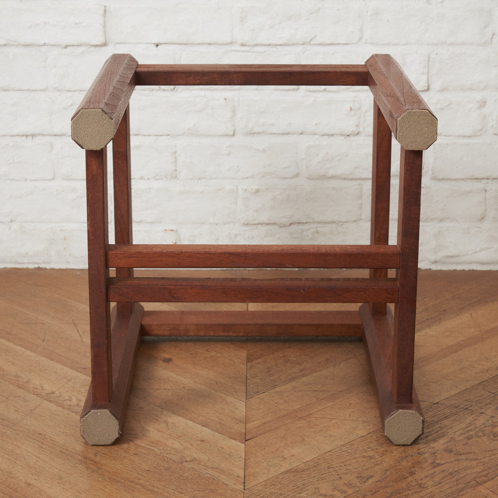 ヴィンテージ チーク無垢材 ガラストップ コーヒーテーブル