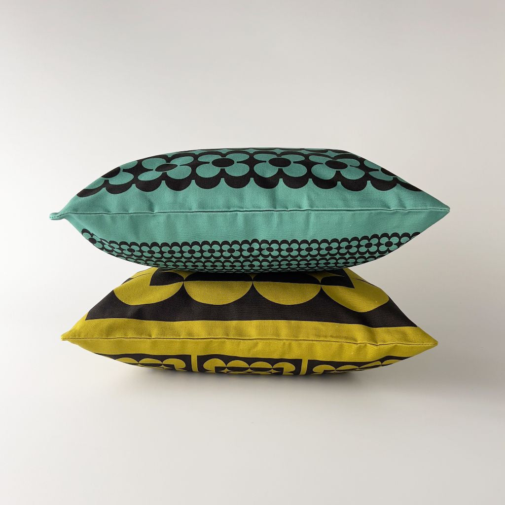 Hornsea クッション Repeat Flower ティール ブルー