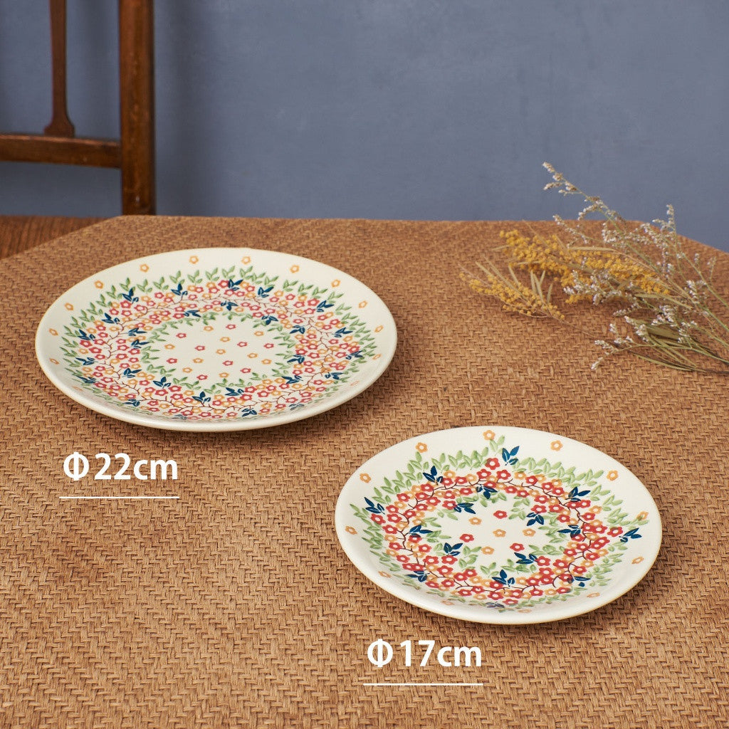 ポーリッシュポタリー プレート リース 17cm