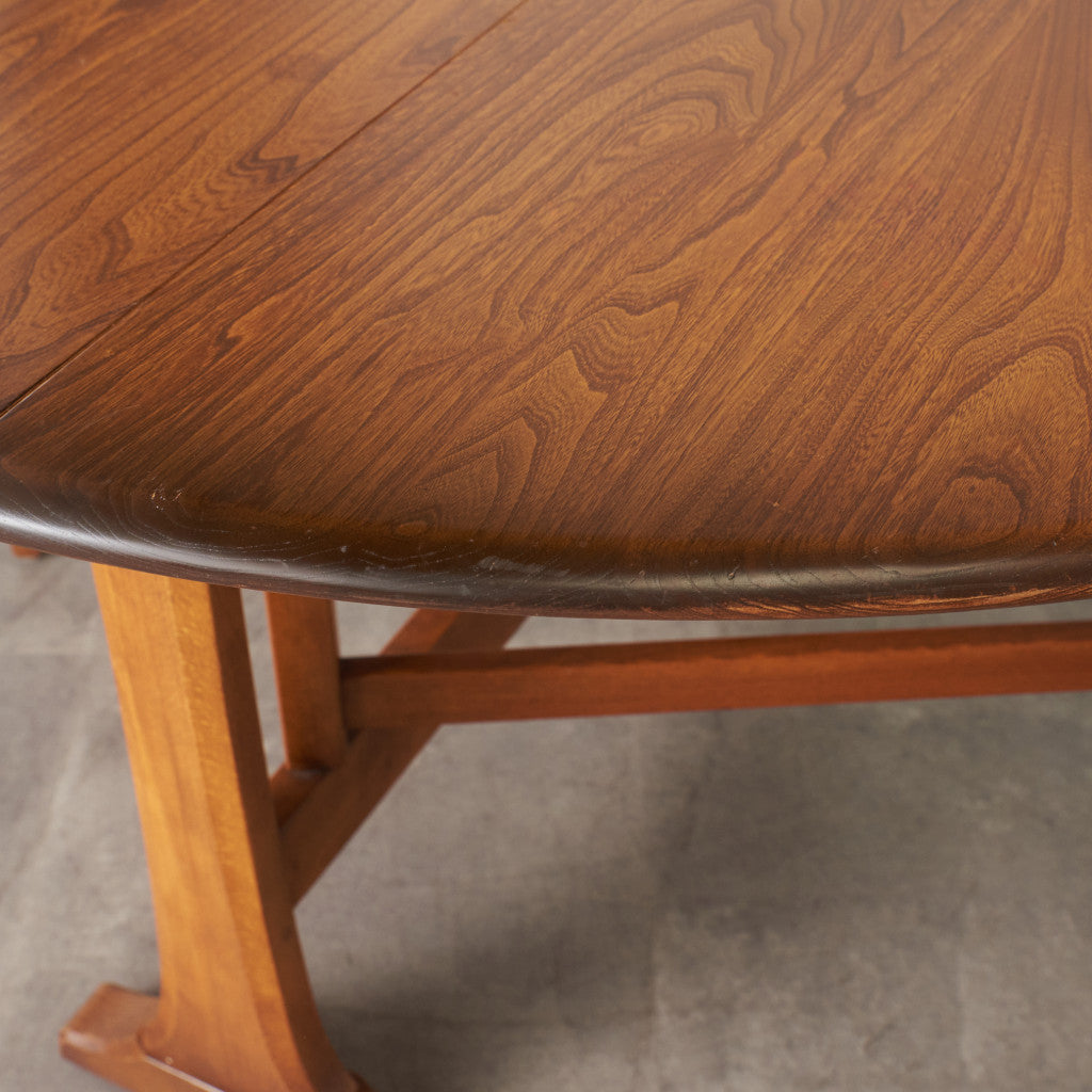 オーバル型 ドロップリーフ ゲートレッグテーブル (610)