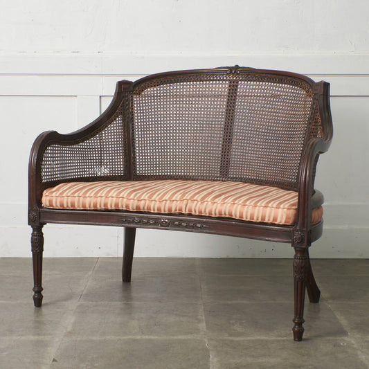 クラシック 籐張り 2人掛けチェア