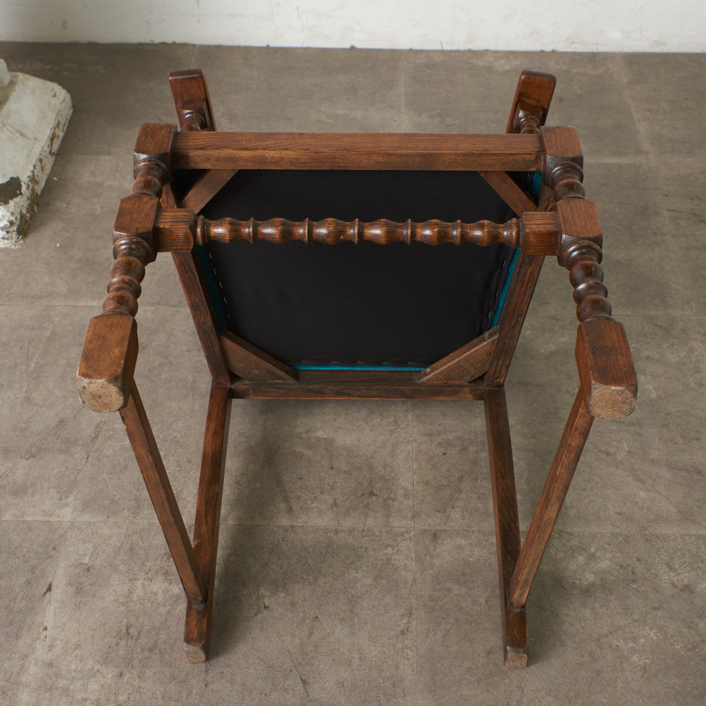 英国アンティーク ラダーバックアームチェア / 張替済