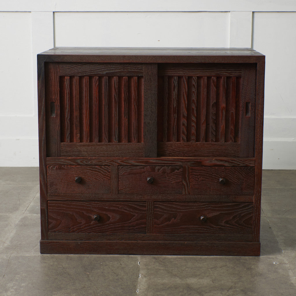 江戸指物 欅材 茶箪笥