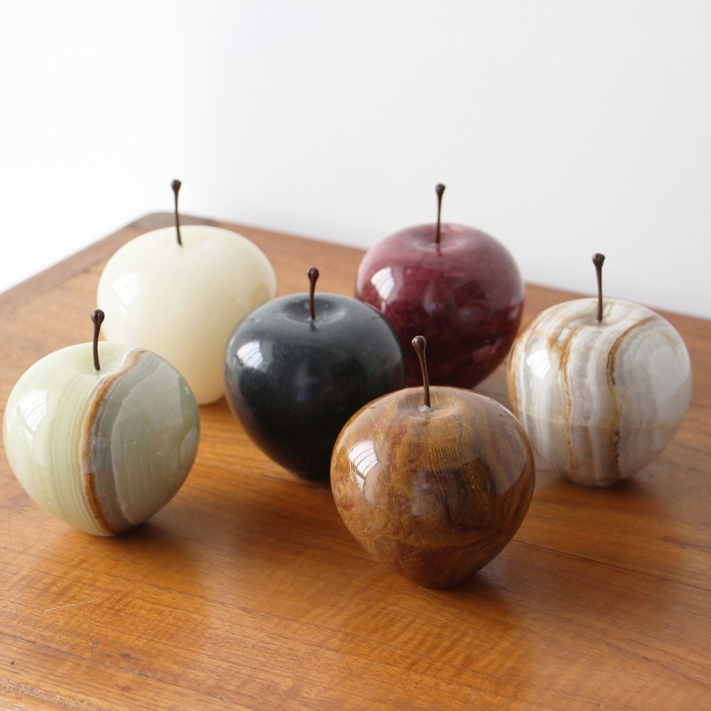 ストーンオブジェ Marble Apple ブラウン Small