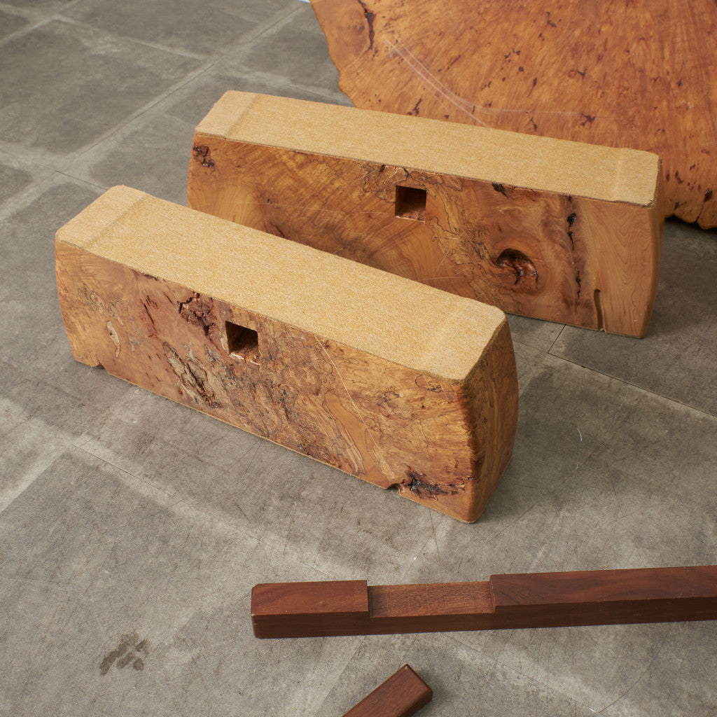 極厚大径 葡萄杢座卓