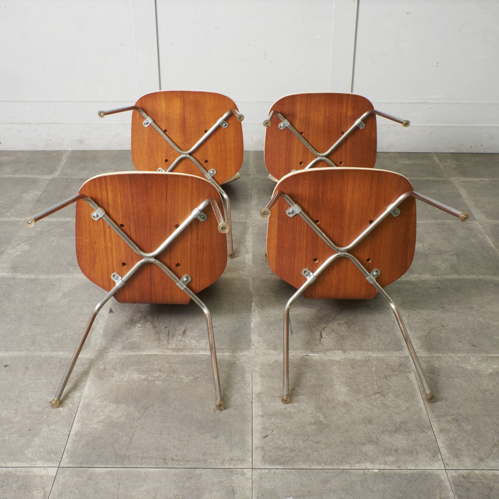 背面プライウッド チェア 4脚セット