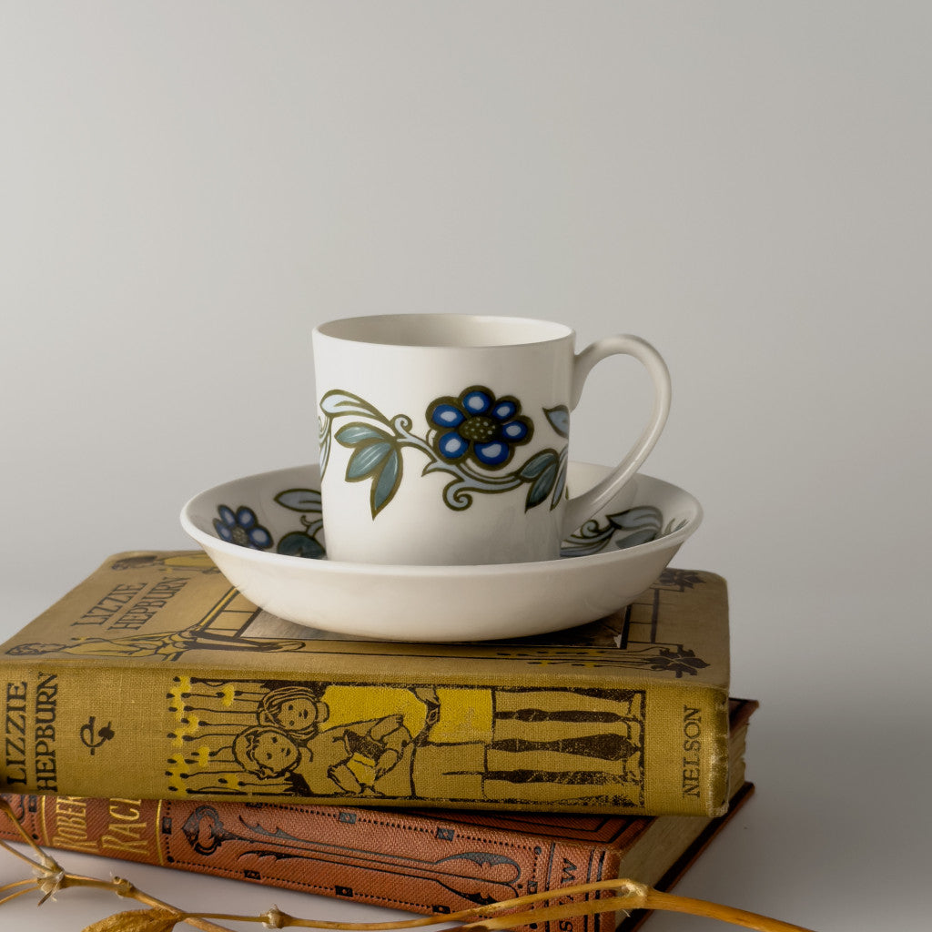 ART NOUVEAU アールヌーボー ブルー カップ&ソーサー