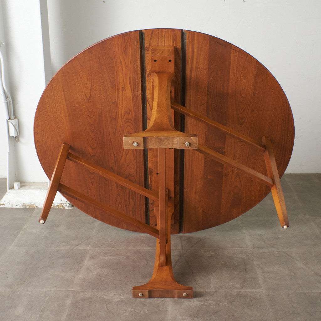 オーバル型 ドロップリーフ ゲートレッグテーブル (610)