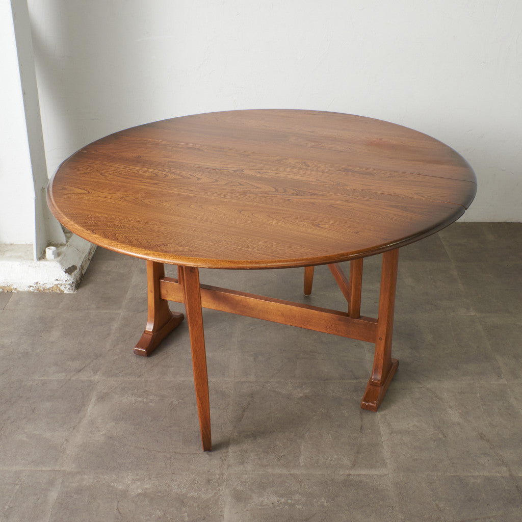 オーバル型 ドロップリーフ ゲートレッグテーブル (610)