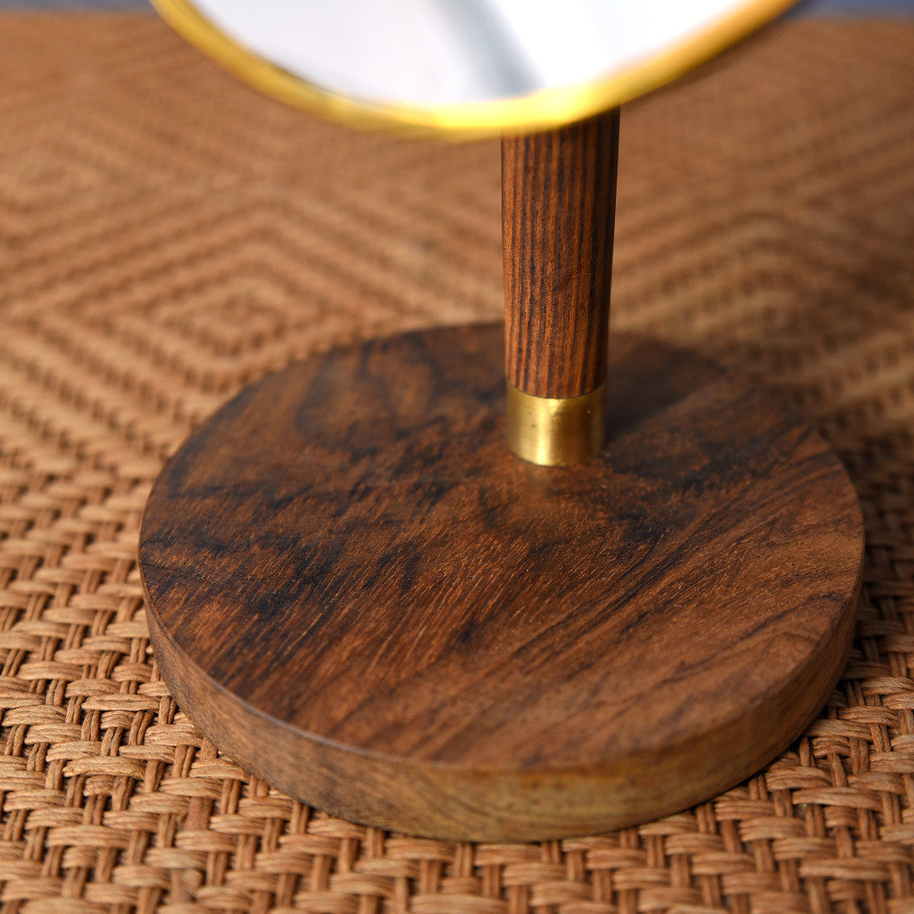 BRASS&WOOD スタンドミラー オーバル