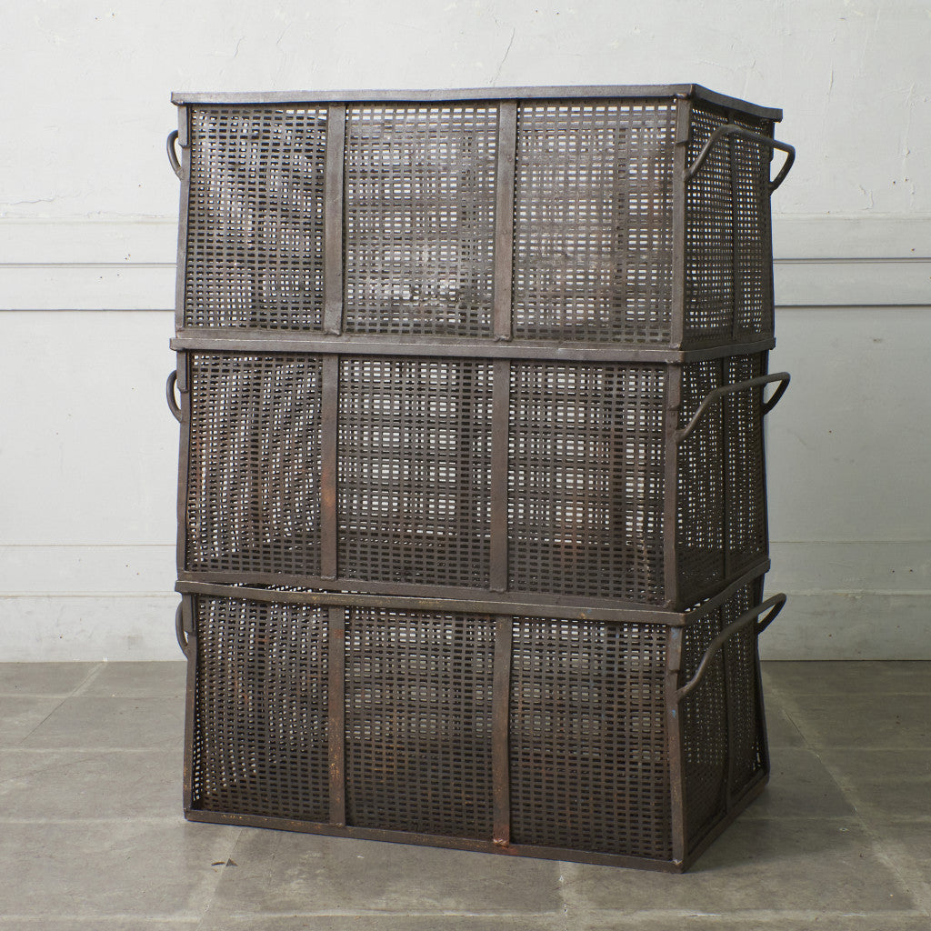 ヴィンテージ メタル メッシュバスケット