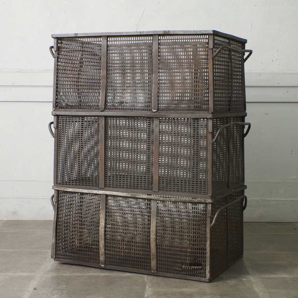 ヴィンテージ メタル メッシュバスケット