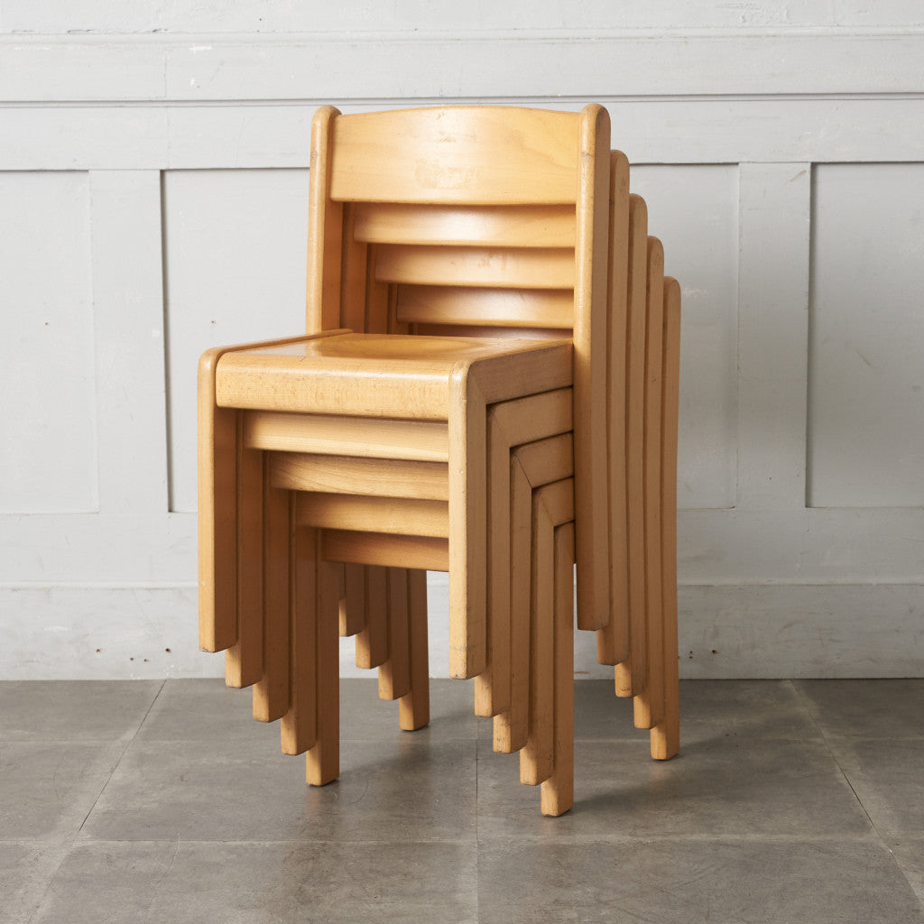 英国ヴィンテージ スタッキングスクールチェア