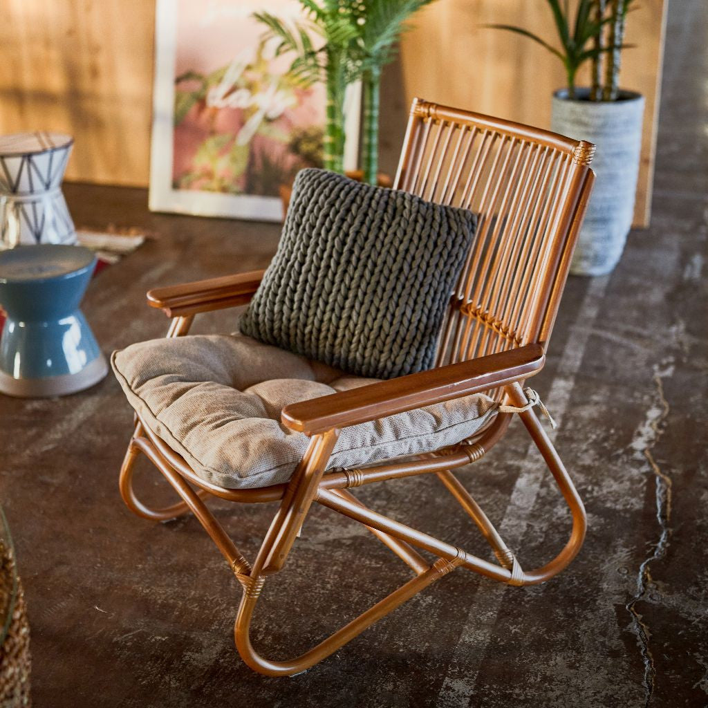 ラタン&チーク パーソナルチェア