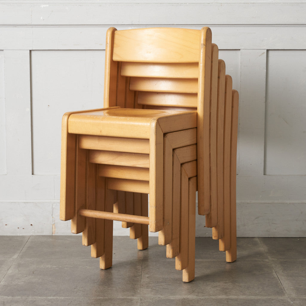 英国ヴィンテージ スタッキングスクールチェア