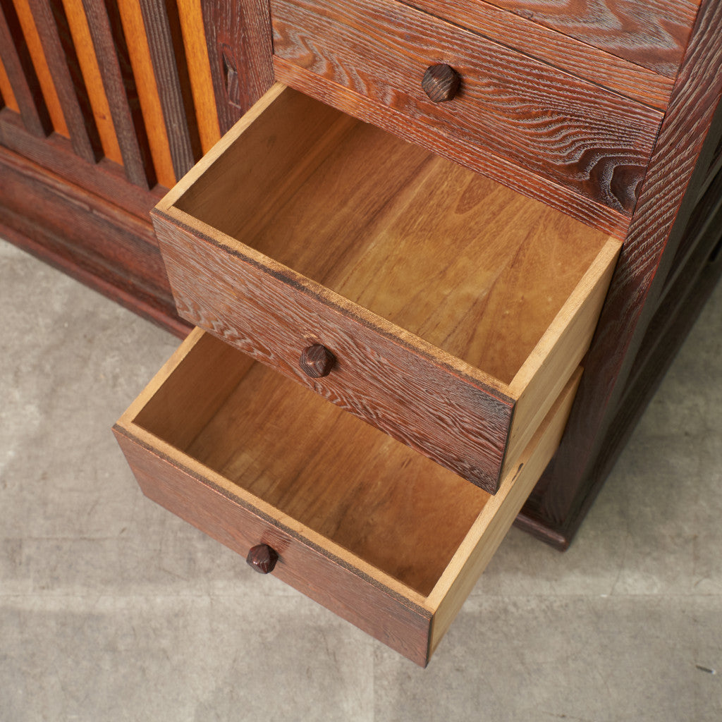 江戸指物 欅材 茶箪笥